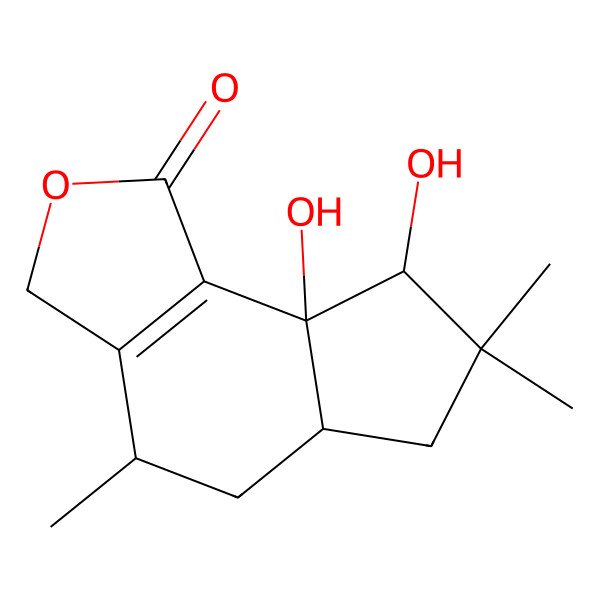 2D Structure of 8,8a-Dihydroxy-4,7,7-trimethyl-3,4,5,5a,6,8-hexahydrocyclopenta[g][2]benzofuran-1-one