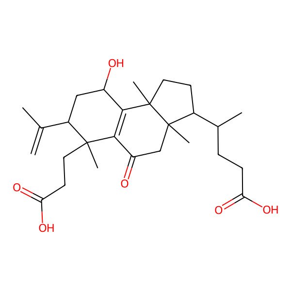 2D Structure of 4-[6-(2-carboxyethyl)-9-hydroxy-3a,6,9b-trimethyl-5-oxo-7-prop-1-en-2-yl-2,3,4,7,8,9-hexahydro-1H-cyclopenta[a]naphthalen-3-yl]pentanoic acid