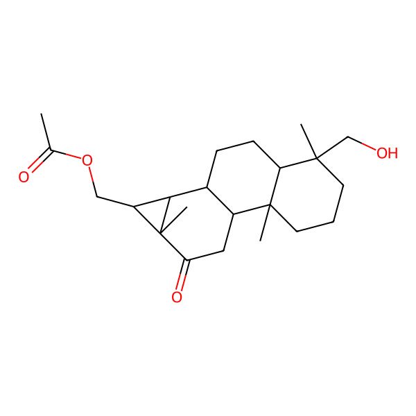 2D Structure of [4-(hydroxymethyl)-4,7a,9a-trimethyl-9-oxo-1a,1b,2,3,3a,5,6,7,7b,8-decahydro-1H-cyclopropa[a]phenanthren-1-yl]methyl acetate