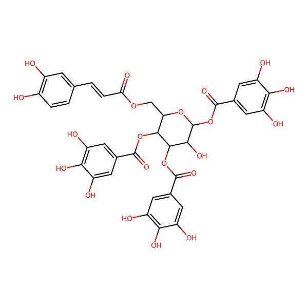 2D Structure of [(2R,3R,4R,5R,6S)-2-[[(Z)-3-(3,4-dihydroxyphenyl)prop-2-enoyl]oxymethyl]-5-hydroxy-4,6-bis[(3,4,5-trihydroxybenzoyl)oxy]oxan-3-yl] 3,4,5-trihydroxybenzoate