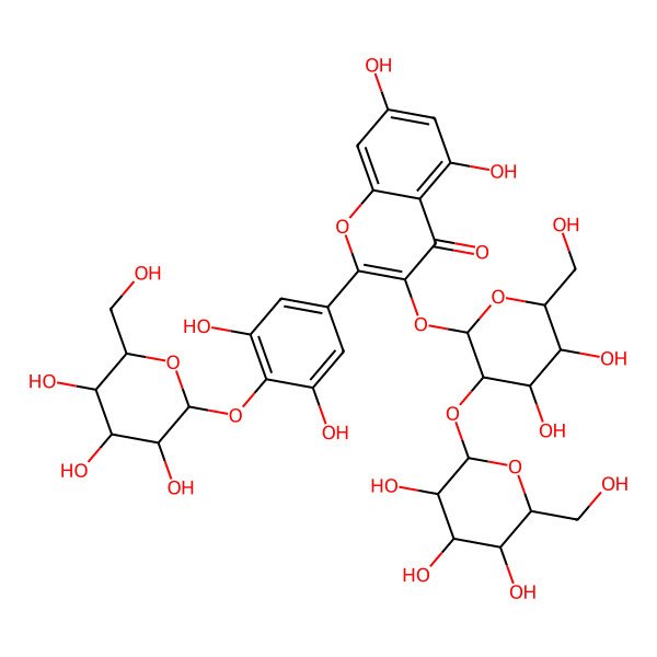 2D Structure of 3-[(2S,3R,4S,5S,6R)-4,5-dihydroxy-6-(hydroxymethyl)-3-[(2S,3R,4S,5S,6R)-3,4,5-trihydroxy-6-(hydroxymethyl)oxan-2-yl]oxyoxan-2-yl]oxy-2-[3,5-dihydroxy-4-[(2S,3R,4S,5S,6R)-3,4,5-trihydroxy-6-(hydroxymethyl)oxan-2-yl]oxyphenyl]-5,7-dihydroxychromen-4-one