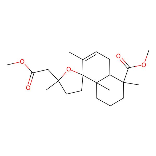 2D Structure of methyl (1R,4aS,5R,5'R,8aR)-5'-(2-methoxy-2-oxoethyl)-1,4a,5',6-tetramethylspiro[3,4,8,8a-tetrahydro-2H-naphthalene-5,2'-oxolane]-1-carboxylate