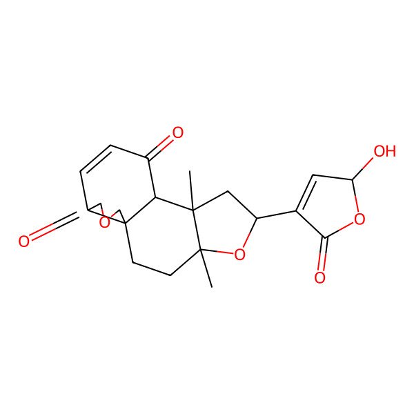 2D Structure of 6-(2-hydroxy-5-oxo-2H-furan-4-yl)-4,8-dimethyl-5,15-dioxatetracyclo[7.7.0.01,13.04,8]hexadec-11-ene-10,14-dione