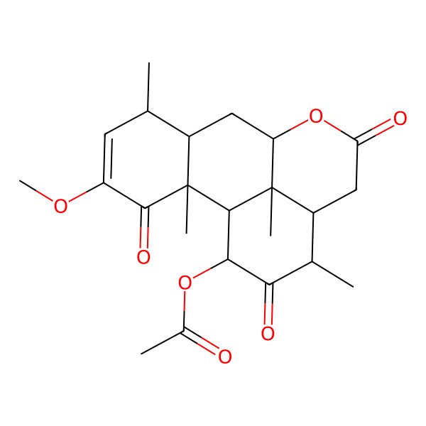2D Structure of (4-Methoxy-2,6,14,17-tetramethyl-3,11,15-trioxo-10-oxatetracyclo[7.7.1.02,7.013,17]heptadec-4-en-16-yl) acetate