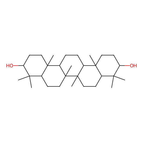 2D Structure of 4,4,6a,6b,9,9,12a,14b-Octamethyl-1,2,3,4a,5,6,6a,7,8,8a,10,11,12,13,14,14a-hexadecahydropicene-3,10-diol