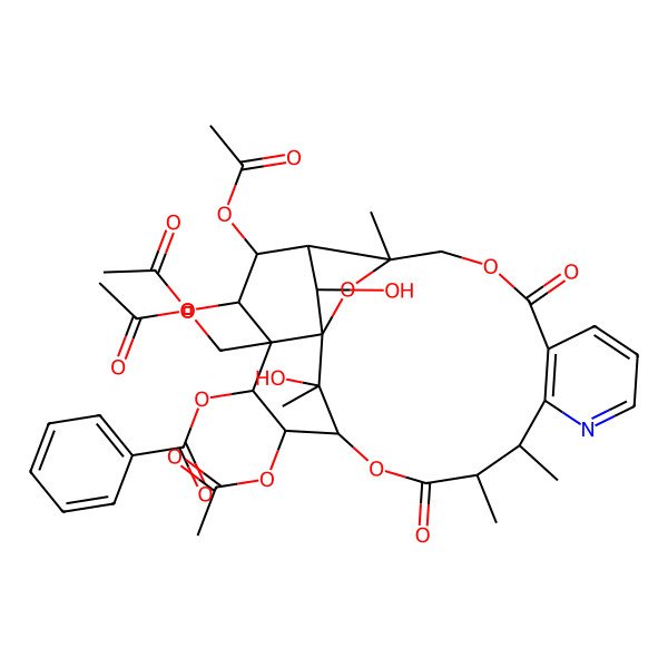 2D Structure of [(1S,3S,13S,14R,17S,19R,20R,21S,22R,23R,24R,25S)-18,21,22-triacetyloxy-20-(acetyloxymethyl)-24,25-dihydroxy-3,13,14,25-tetramethyl-6,15-dioxo-2,5,16-trioxa-11-azapentacyclo[15.7.1.01,20.03,23.07,12]pentacosa-7(12),8,10-trien-19-yl] benzoate
