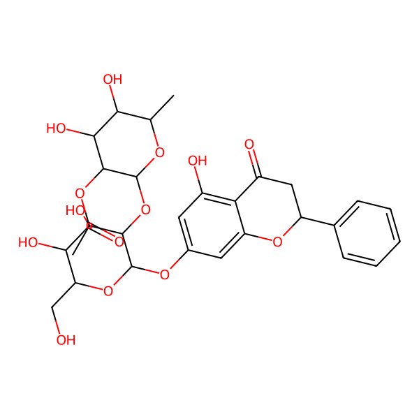 2D Structure of [(2S,3R,4R,5R,6S)-2-[(2S,3R,4S,5S,6R)-4,5-dihydroxy-6-(hydroxymethyl)-2-[[(2S)-5-hydroxy-4-oxo-2-phenyl-2,3-dihydrochromen-7-yl]oxy]oxan-3-yl]oxy-4,5-dihydroxy-6-methyloxan-3-yl] acetate