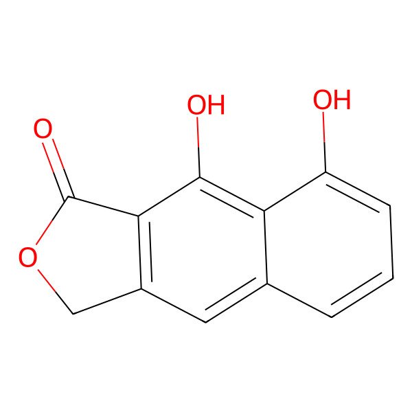 2D Structure of 8,9-Dihydroxynaphtho[2,3-c]furan-1(3H)-one