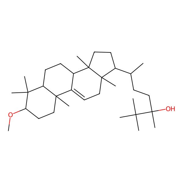 2D Structure of (3R,6R)-6-[(3S,5R,8S,10S,13R,14S,17R)-3-methoxy-4,4,10,13,14-pentamethyl-2,3,5,6,7,8,12,15,16,17-decahydro-1H-cyclopenta[a]phenanthren-17-yl]-2,2,3-trimethylheptan-3-ol