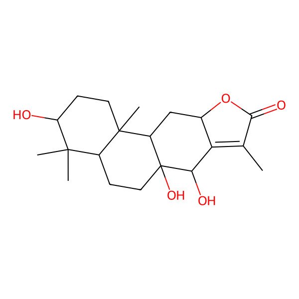 2D Structure of 3,6a,7-Trihydroxy-4,4,8,11b-tetramethyl-1,2,3,4a,5,6,7,10a,11,11a-decahydronaphtho[2,1-f][1]benzofuran-9-one