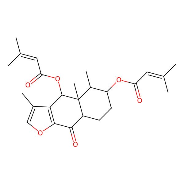2D Structure of [(4S,4aR,5R,6S,8aS)-3,4a,5-trimethyl-4-(3-methylbut-2-enoyloxy)-9-oxo-4,5,6,7,8,8a-hexahydrobenzo[f][1]benzofuran-6-yl] 3-methylbut-2-enoate