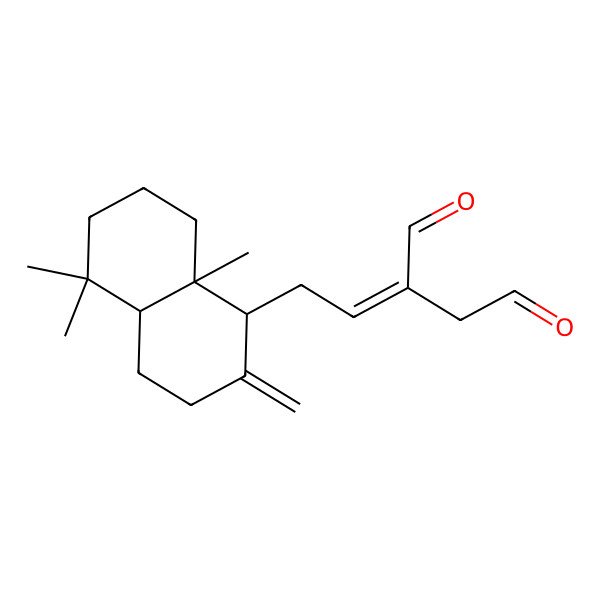 2D Structure of (2E)-2-[2-[(1S,4aR,8aS)-5,5,8a-trimethyl-2-methylidene-3,4,4a,6,7,8-hexahydro-1H-naphthalen-1-yl]ethylidene]butanedial