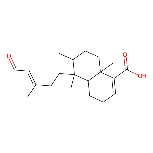 2D Structure of (4aS,5R,6S,8aS)-5,6,8a-trimethyl-5-[(Z)-3-methyl-5-oxopent-3-enyl]-3,4,4a,6,7,8-hexahydronaphthalene-1-carboxylic acid