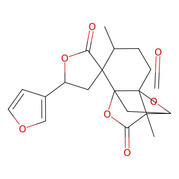 2D Structure of (1R,2R,3R,5'R,6S,9S,10S)-5'-(furan-3-yl)-3,10-dimethylspiro[8,12-dioxatetracyclo[7.3.1.01,6.06,10]tridecane-2,3'-oxolane]-2',7,11-trione