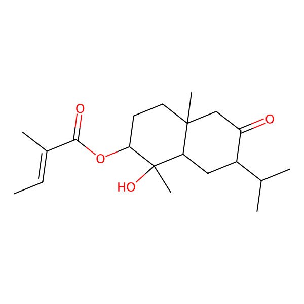 2D Structure of [(1R,2S,4aR,7R,8aR)-1-hydroxy-1,4a-dimethyl-6-oxo-7-propan-2-yl-3,4,5,7,8,8a-hexahydro-2H-naphthalen-2-yl] (Z)-2-methylbut-2-enoate