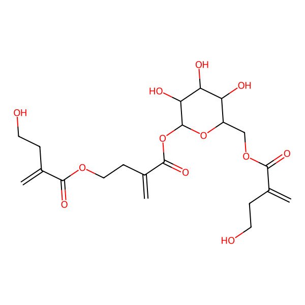 2D Structure of 3-[3,4,5-Trihydroxy-6-[(4-hydroxy-2-methylidenebutanoyl)oxymethyl]oxan-2-yl]oxycarbonylbut-3-enyl 4-hydroxy-2-methylidenebutanoate