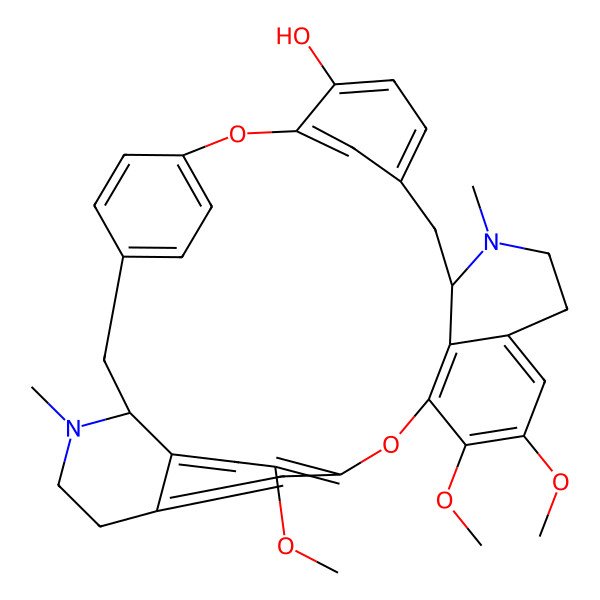 2D Structure of (3S,21S)-10,14,15-trimethoxy-4,20-dimethyl-12,28-dioxa-4,20-diazaheptacyclo[27.2.2.17,11.113,17.123,27.03,8.021,35]hexatriaconta-1(32),7(36),8,10,13(35),14,16,23(34),24,26,29(33),30-dodecaen-26-ol