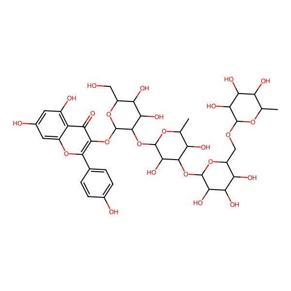 2D Structure of 3-[3-[3,5-Dihydroxy-6-methyl-4-[3,4,5-trihydroxy-6-[(3,4,5-trihydroxy-6-methyloxan-2-yl)oxymethyl]oxan-2-yl]oxyoxan-2-yl]oxy-4,5-dihydroxy-6-(hydroxymethyl)oxan-2-yl]oxy-5,7-dihydroxy-2-(4-hydroxyphenyl)chromen-4-one