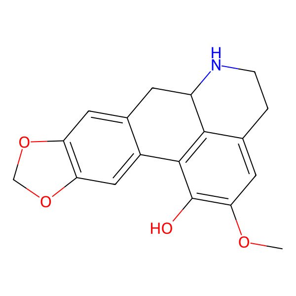 2D Structure of 18-Methoxy-5,7-dioxa-13-azapentacyclo[10.7.1.02,10.04,8.016,20]icosa-1(20),2,4(8),9,16,18-hexaen-19-ol