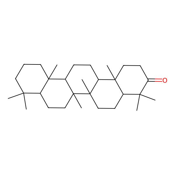 2D Structure of (4aR,6aS,6aR,6bR,8aS,12aS,14aR,14bR)-4,4,6a,6b,9,9,12a,14b-octamethyl-2,4a,5,6,6a,7,8,8a,10,11,12,13,14,14a-tetradecahydro-1H-picen-3-one 2D Structure of (4aR,6aS,6aR,6bR,8aS,12aS,14aR,14bR)-4,4,6a,6b,9,9,12a,14b-octamethyl-2,4a,5,6,6a,7,8,8a,10,11,12,13,14,14a-tetradecahydro-1H-picen-3-one
