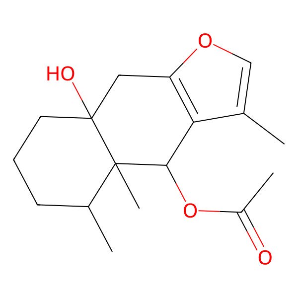 2D Structure of (8a-Hydroxy-3,4a,5-trimethyl-4,5,6,7,8,9-hexahydrobenzo[f][1]benzofuran-4-yl) acetate