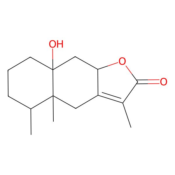 2D Structure of 8a-hydroxy-3,4a,5-trimethyl-5,6,7,8,9,9a-hexahydro-4H-benzo[f][1]benzofuran-2-one