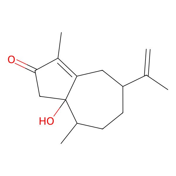 2D Structure of 8a-Hydroxy-3,8-dimethyl-5-prop-1-en-2-yl-1,4,5,6,7,8-hexahydroazulen-2-one