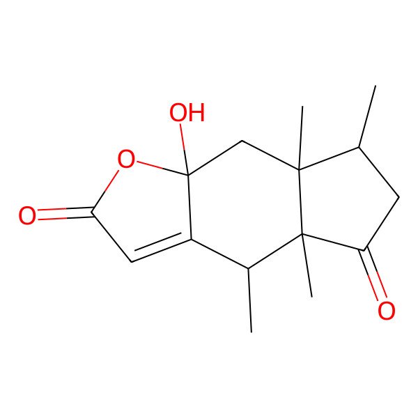 2D Structure of 8a-Hydroxy-4,4a,7,7a-tetramethyl-4,6,7,8-tetrahydrocyclopenta[f][1]benzofuran-2,5-dione