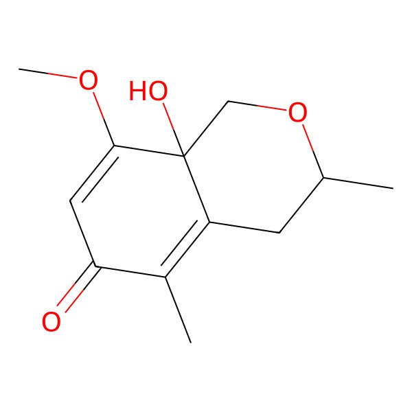 2D Structure of 8a-hydroxy-8-methoxy-3,5-dimethyl-3,4-dihydro-1H-isochromen-6-one