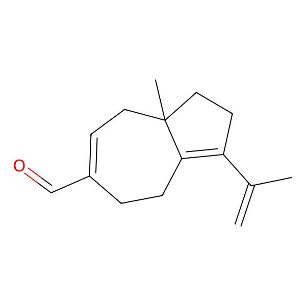 2D Structure of 8a-methyl-3-prop-1-en-2-yl-2,4,5,8-tetrahydro-1H-azulene-6-carbaldehyde