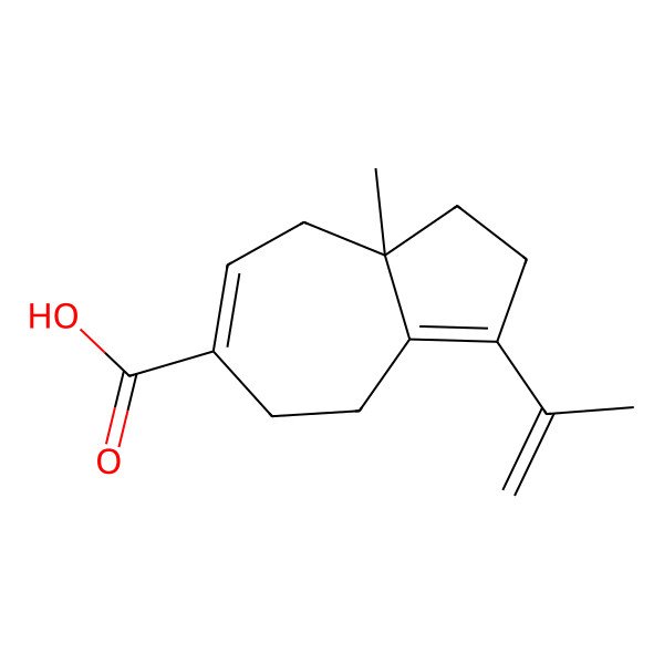 2D Structure of 8a-methyl-3-prop-1-en-2-yl-2,4,5,8-tetrahydro-1H-azulene-6-carboxylic acid