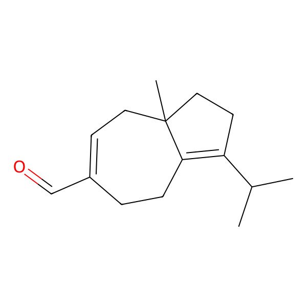 2D Structure of 8a-methyl-3-propan-2-yl-2,4,5,8-tetrahydro-1H-azulene-6-carbaldehyde