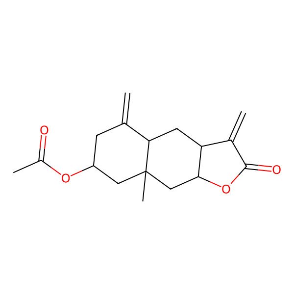 2D Structure of (8a-Methyl-3,5-dimethylidene-2-oxo-3a,4,4a,6,7,8,9,9a-octahydrobenzo[f][1]benzofuran-7-yl) acetate
