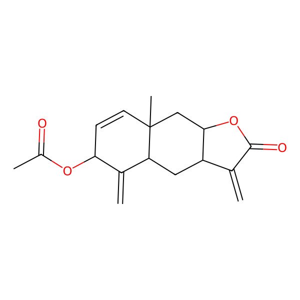 2D Structure of (8a-Methyl-3,5-dimethylidene-2-oxo-3a,4,4a,6,9,9a-hexahydrobenzo[f][1]benzofuran-6-yl) acetate
