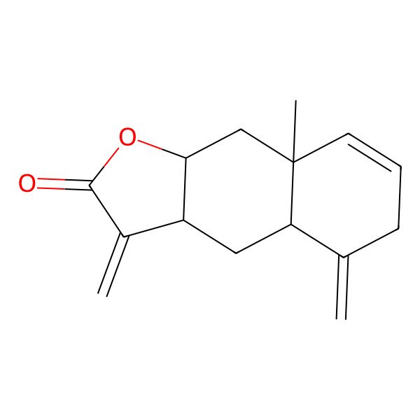 2D Structure of 8a-Methyl-3,5-dimethylidene-3a,4,4a,6,9,9a-hexahydrobenzo[f][1]benzofuran-2-one