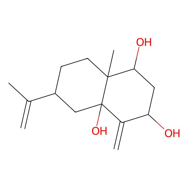 2D Structure of 8a-methyl-4-methylidene-6-prop-1-en-2-yl-2,3,5,6,7,8-hexahydro-1H-naphthalene-1,3,4a-triol 2D Structure of 8a-methyl-4-methylidene-6-prop-1-en-2-yl-2,3,5,6,7,8-hexahydro-1H-naphthalene-1,3,4a-triol