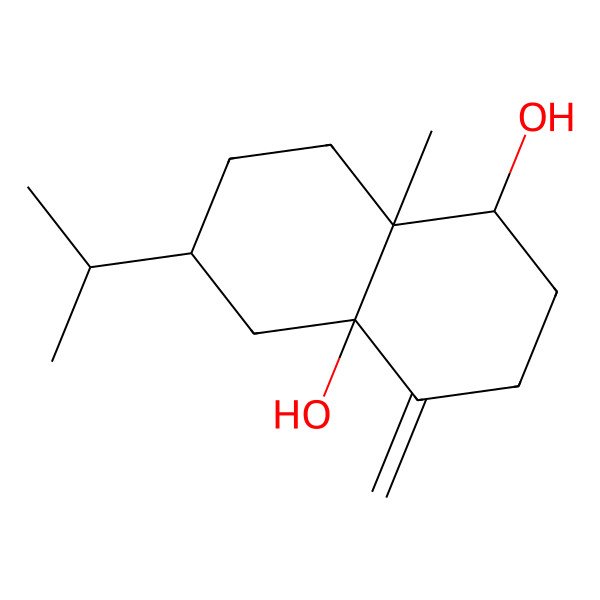 2D Structure of 8a-methyl-4-methylidene-6-propan-2-yl-2,3,5,6,7,8-hexahydro-1H-naphthalene-1,4a-diol