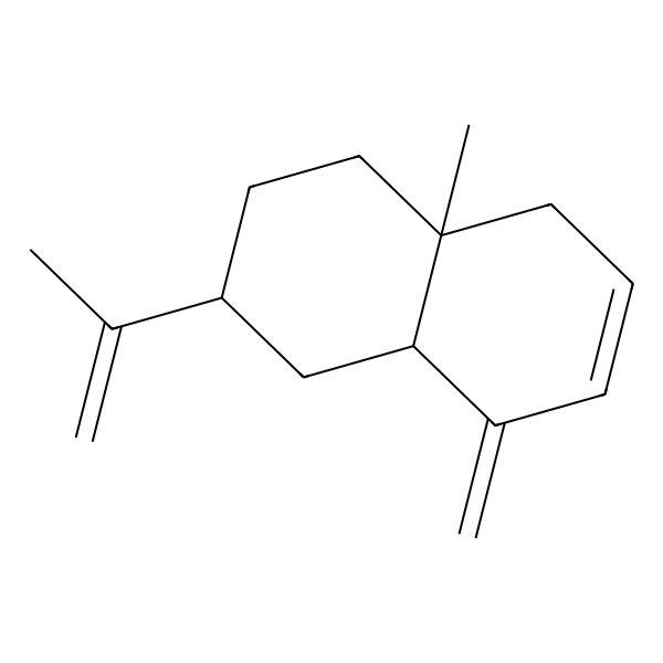 2D Structure of 8a-Methyl-5-methylidene-3-prop-1-en-2-yl-1,2,3,4,4a,8-hexahydronaphthalene