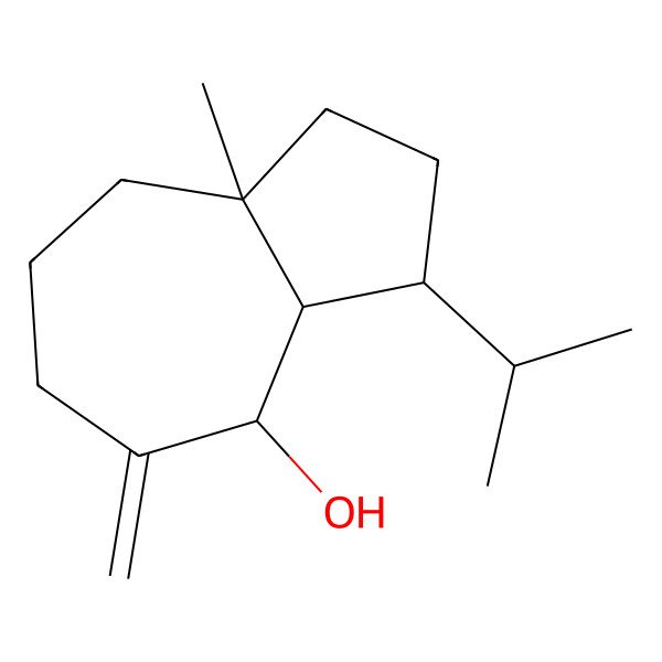 2D Structure of 8a-Methyl-5-methylidene-3-propan-2-yl-1,2,3,3a,4,6,7,8-octahydroazulen-4-ol