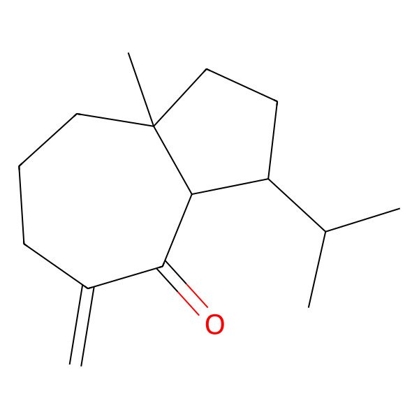 2D Structure of 8a-methyl-5-methylidene-3-propan-2-yl-2,3,3a,6,7,8-hexahydro-1H-azulen-4-one