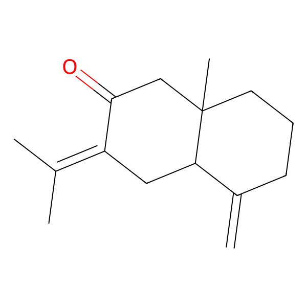 2D Structure of 8a-Methyl-5-methylidene-3-propan-2-ylidene-1,4,4a,6,7,8-hexahydronaphthalen-2-one