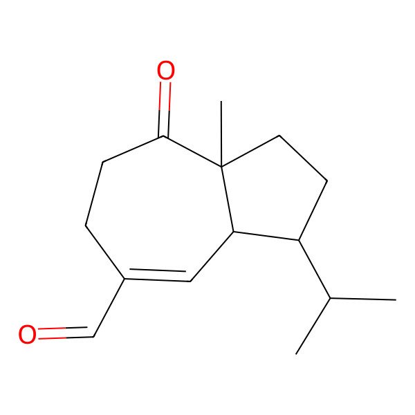 2D Structure of 8a-Methyl-8-oxo-3-propan-2-yl-1,2,3,3a,6,7-hexahydroazulene-5-carbaldehyde