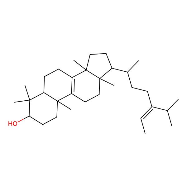 2D Structure of (3S,5R,10S,13R,14R,17R)-4,4,10,13,14-pentamethyl-17-[(E,2R)-5-propan-2-ylhept-5-en-2-yl]-2,3,5,6,7,11,12,15,16,17-decahydro-1H-cyclopenta[a]phenanthren-3-ol
