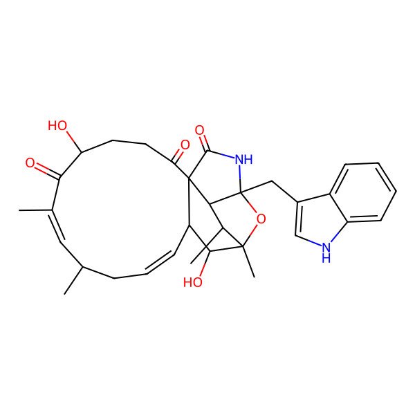 2D Structure of 2,11-dihydroxy-18-(1H-indol-3-ylmethyl)-1,7,9,20-tetramethyl-21-oxa-17-azatetracyclo[16.2.1.03,15.015,19]henicosa-4,8-diene-10,14,16-trione