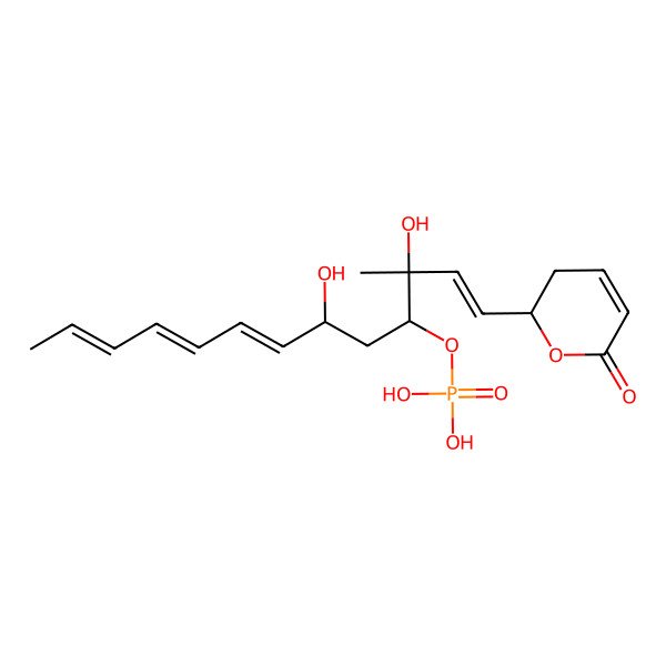 2D Structure of [(1E,3R,4R,6R,7Z,9Z,11E)-3,6-dihydroxy-3-methyl-1-[(2R)-6-oxo-2,3-dihydropyran-2-yl]trideca-1,7,9,11-tetraen-4-yl] dihydrogen phosphate