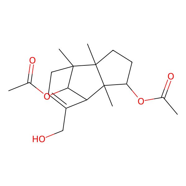 2D Structure of [(1R,2S,3S,6R,7S,11S)-11-acetyloxy-10-(hydroxymethyl)-2,6,7-trimethyl-3-tricyclo[5.3.1.02,6]undec-9-enyl] acetate