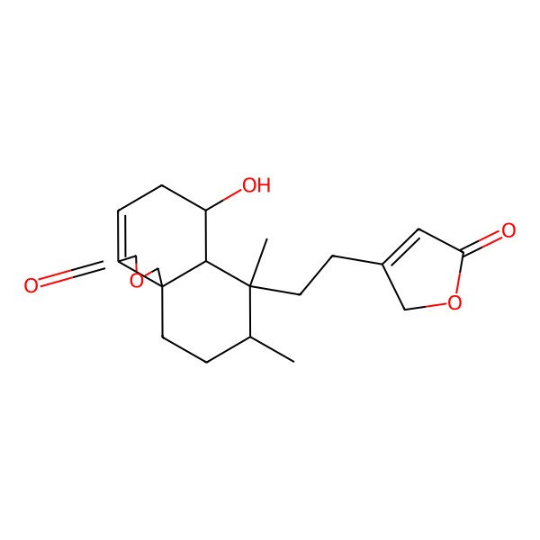 2D Structure of 6-hydroxy-7,8-dimethyl-7-[2-(5-oxo-2H-furan-3-yl)ethyl]-5,6,6a,8,9,10-hexahydro-1H-benzo[d][2]benzofuran-3-one