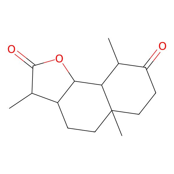 2D Structure of (3S)-3,3abeta,4,5,5a,6,7,9,9abeta,9balpha-Decahydro-3beta,5aalpha,9beta-trimethylnaphtho[1,2-b]furan-2,8-dione