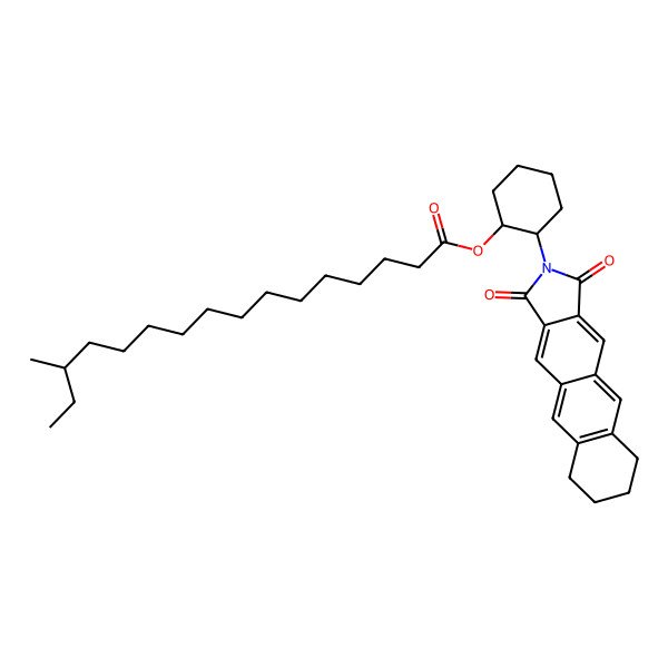 2D Structure of [(1S,2S)-2-(1,3-dioxo-6,7,8,9-tetrahydronaphtho[2,3-f]isoindol-2-yl)cyclohexyl] (14S)-14-methylhexadecanoate