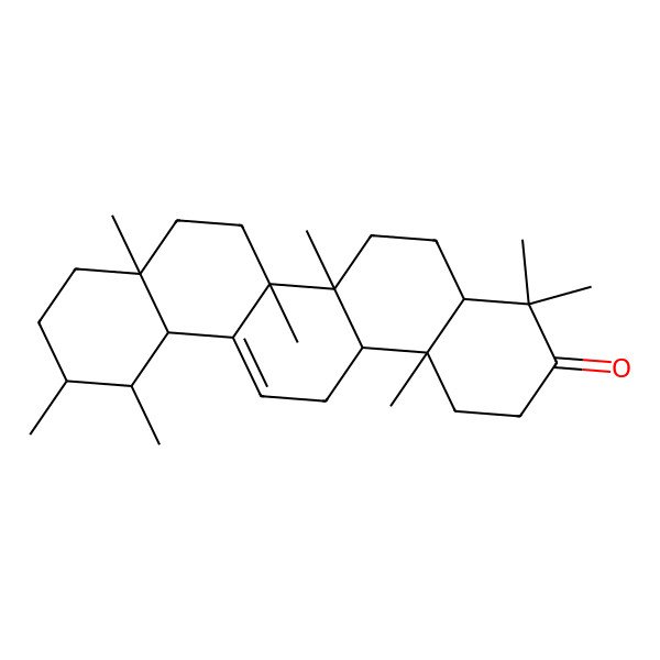 2D Structure of (4aR,6aR,6bS,8aR,11R,12S,12aR,14aS,14bR)-4,4,6a,6b,8a,11,12,14b-octamethyl-1,2,4a,5,6,7,8,9,10,11,12,12a,14,14a-tetradecahydropicen-3-one